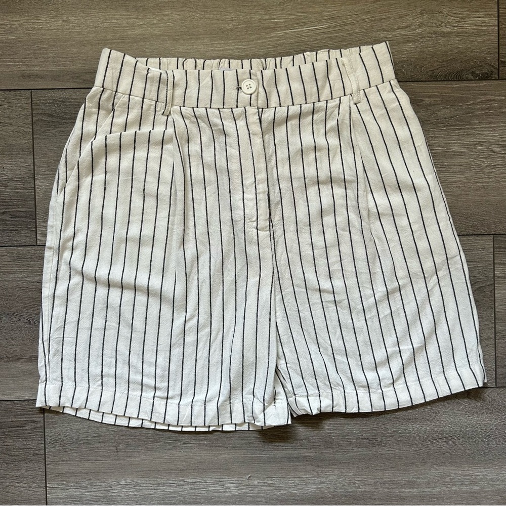 Linen Blend High-rise Shorts
